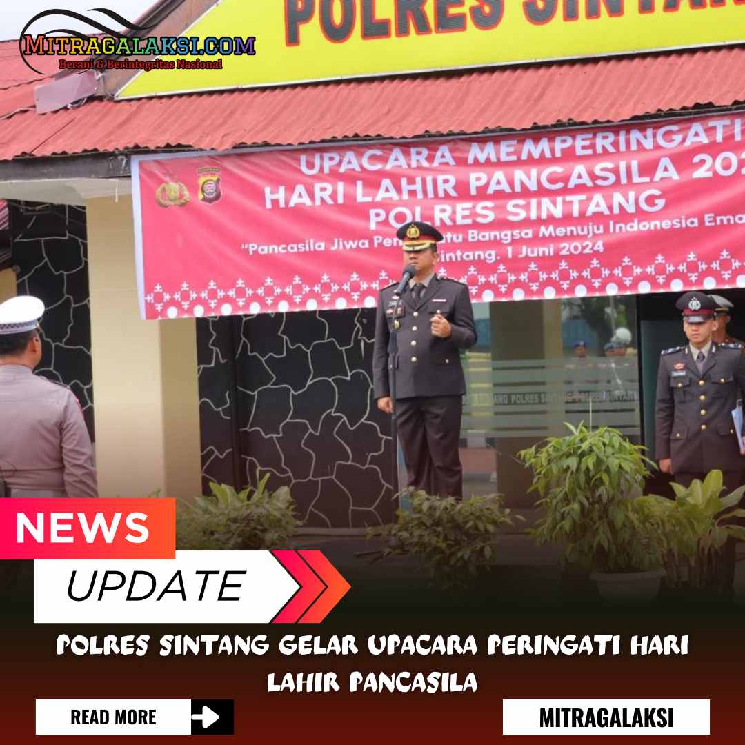 Polres Sintang Gelar Upacara Peringati Hari Lahir Pancasila