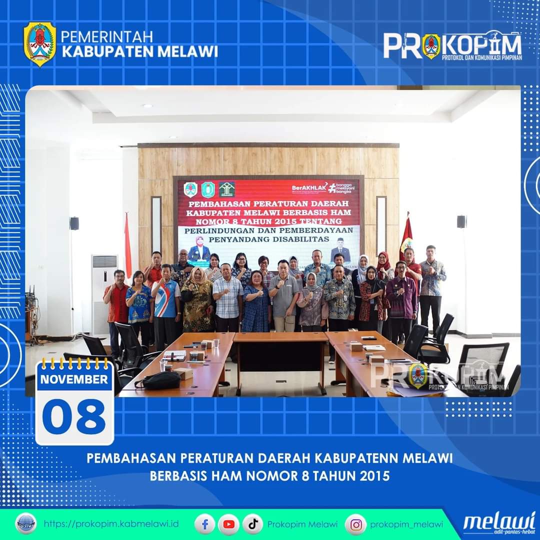 Sekretaris Daerah Kabupaten Melawi Buka Pembahasan Perda Perlindungan dan Pemberdayaan Penyandang Disabilitas