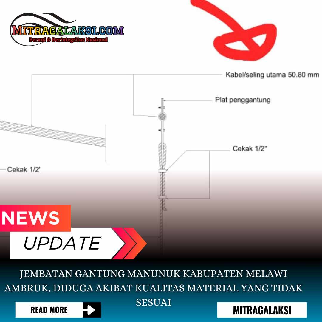 Jembatan Gantung Manunuk Kabupaten Melawi Ambruk, Diduga Akibat Kualitas Material Yang Tidak Sesuai