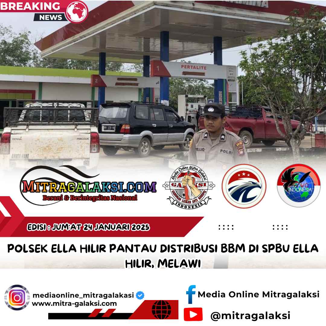 Polsek Ella Hilir Pantau Distribusi BBM di SPBU Ella Hilir.