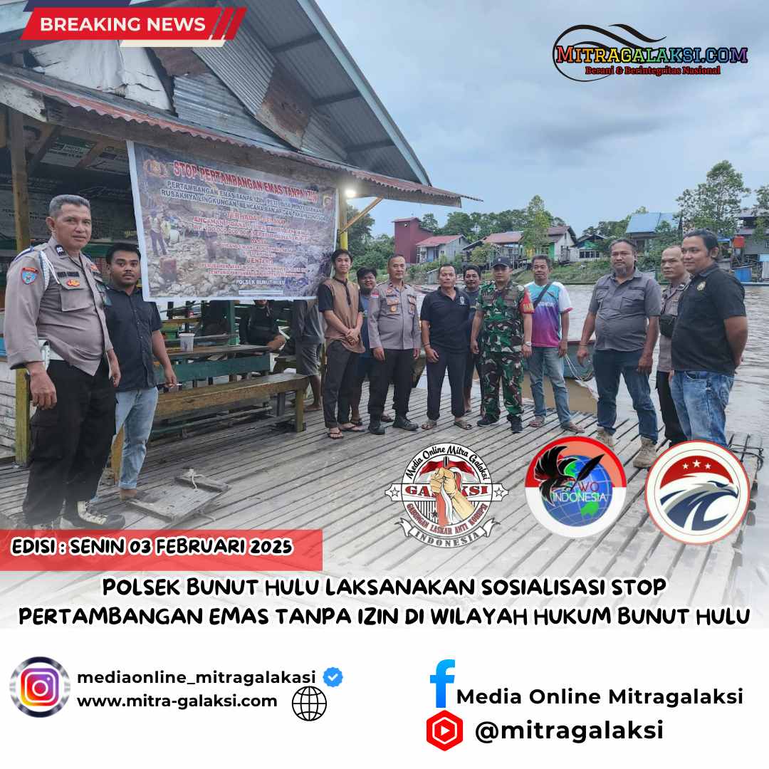 Polsek Bunut Hulu Laksanakan Sosialisasi Stop Pertambangan Emas Tanpa Izin di Wilayah Hukum Bunut Hulu
