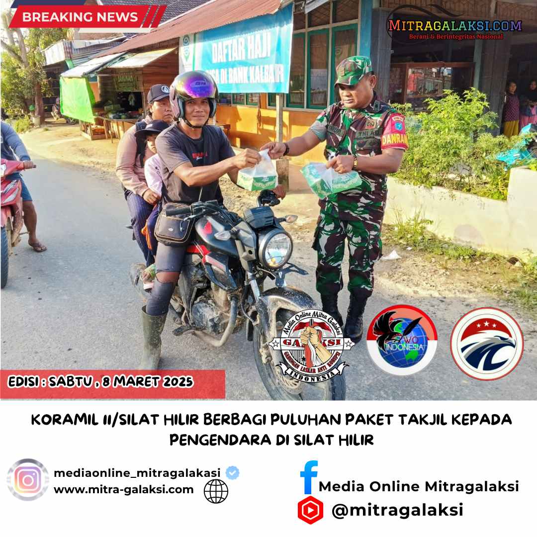 Koramil 11/Silat Hilir Berbagi Puluhan Paket Takjil kepada Pengendara di Silat Hilir