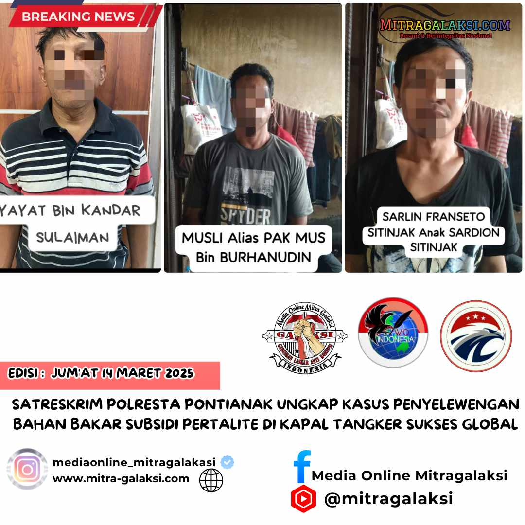Satreskrim Polresta Pontianak Ungkap Kasus Penyelewengan Bahan Bakar Subsidi Pertalite di Kapal Tangker Sukses Global