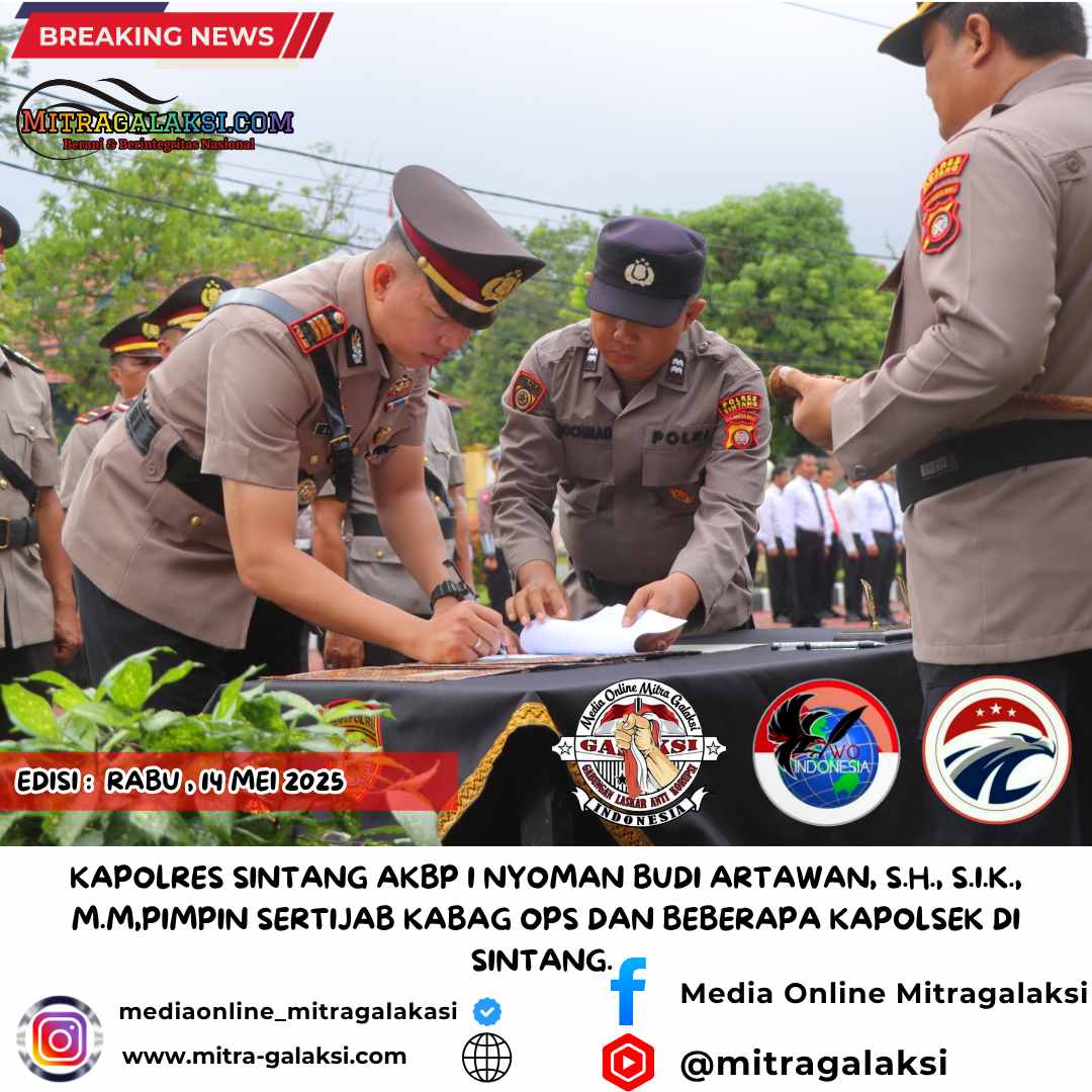 Kapolres Sintang AKBP I Nyoman Budi Artawan, S.H., S.I.K., M.M,Pimpin Sertijab Kabag Ops dan Beberapa Kapolsek di Sintang.