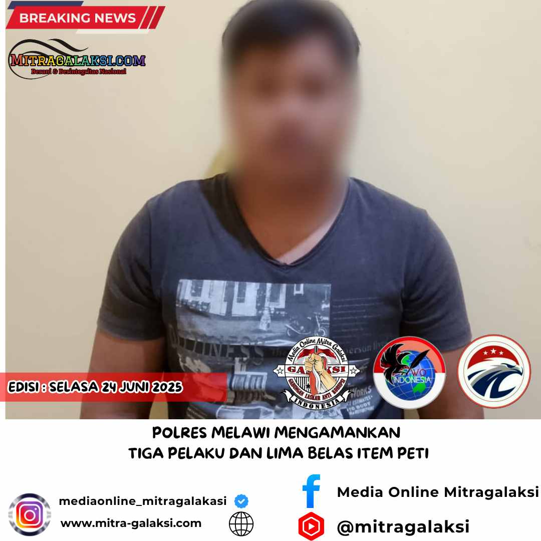 Polres Melawi Mengamankan Tiga Pelaku dan Lima Belas Item PETI