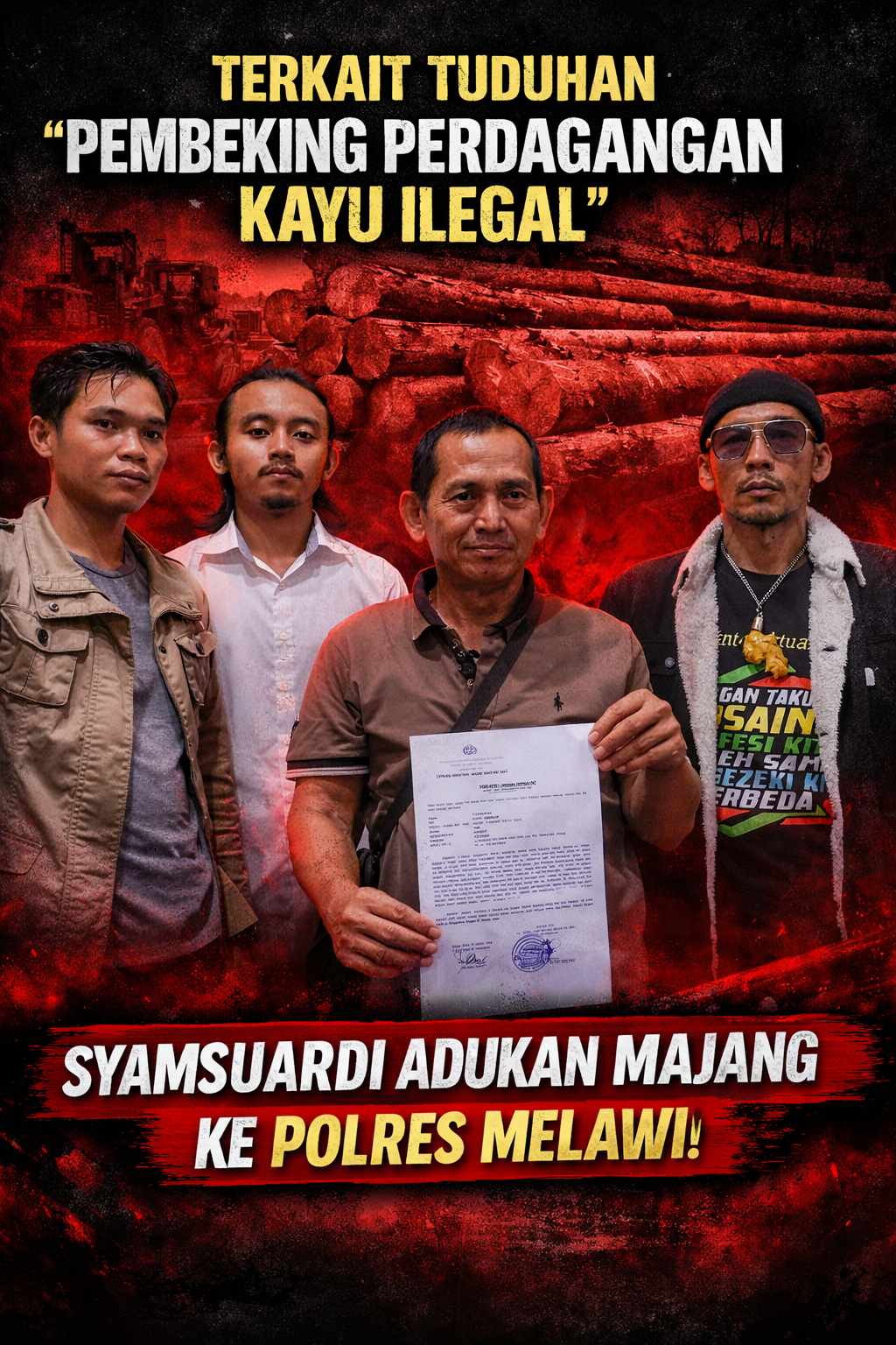 Terkait Tuduhan “Pembeking Perdagangan Kayu Ilegal” Syamsuardi Adukan Majang ke Polres Melawi