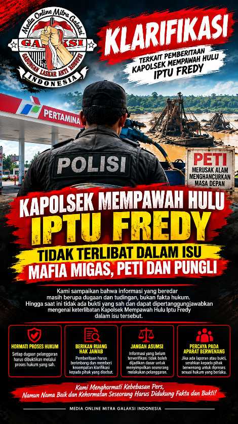 Kapolsek Mempawah Hulu, Iptu Fredy Bantah Dirinya Terlibat Peti dan Migas.